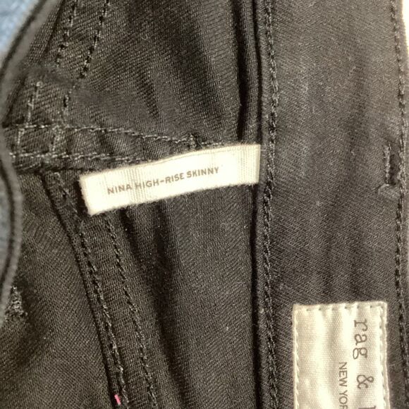EUC Ladies Rag & Bone Nina High-Rise Skinny-‎ Black- Size 27 - Picture 6 of 7